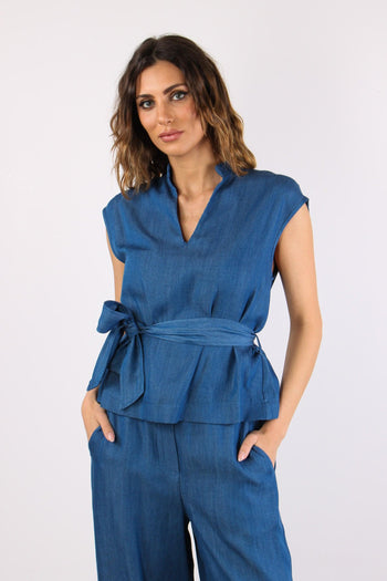 Camicia Smanicata Cinturata Ch Denim - 2