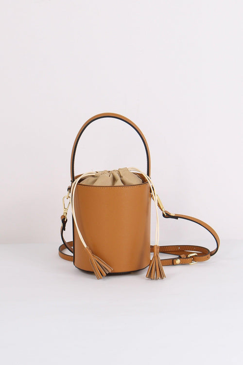 Borsa 100% Pelle Made In Italy Cuoio