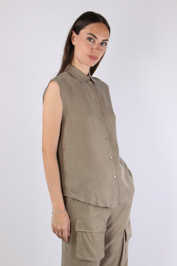 Camicia Smanicata Spalline Oil - 3