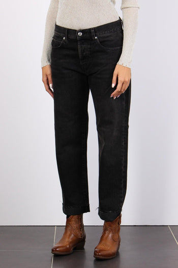 Denim Boyfriend Risvolto Tagli Denim Black - 6