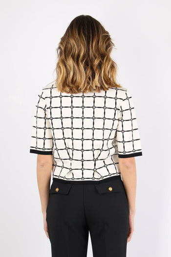 Maglia Logo Bottoni Oro Burro/nero - 4