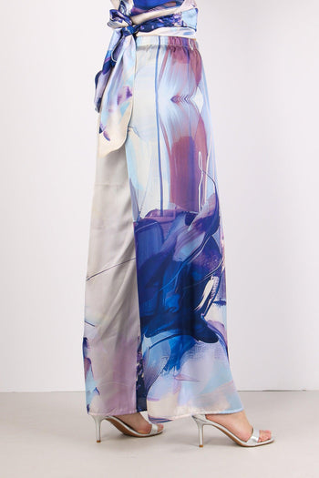 Pantalone Palazzo Fantasia Blu - 5