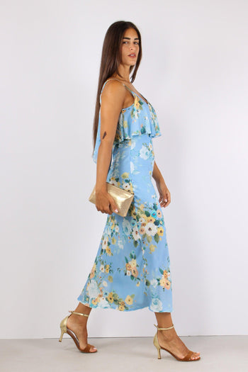 Abito Doppia Balza Fantasia Fi Azzurro - 6