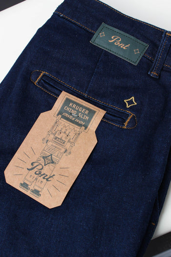 Denim Chino Slim Denim Scuro - 5