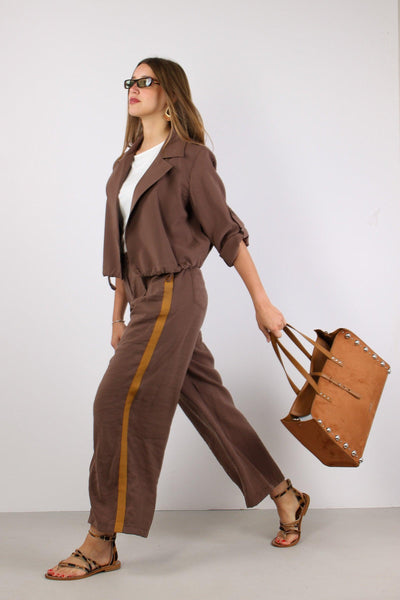 Pantalone Banda Gros Laterale Cacao