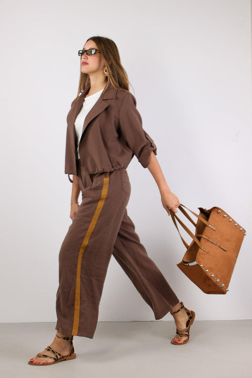 Pantalone Banda Gros Laterale Cacao