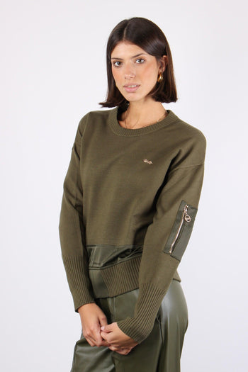 Maglia Manica Zip Olive Night - 4