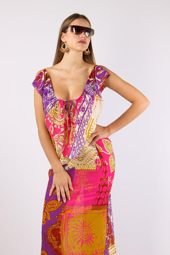 Abito Fantasia Multi Patch Fucsia/viola - 2