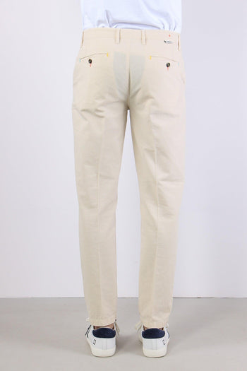 Pantalone Chino Misto Lino Panna - 4