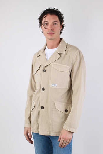 Feel Jacket Gabardina Bottoni Beige - 7