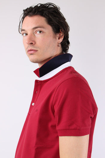Polo Colletto Contrasto Rosso - 7