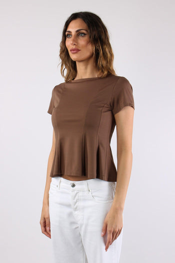 T-shirt M/m Riprese Fianchi Tabacco - 3