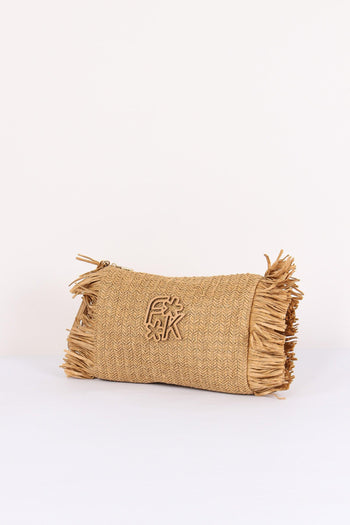 Pochetta Paglia Frange Beige - 2
