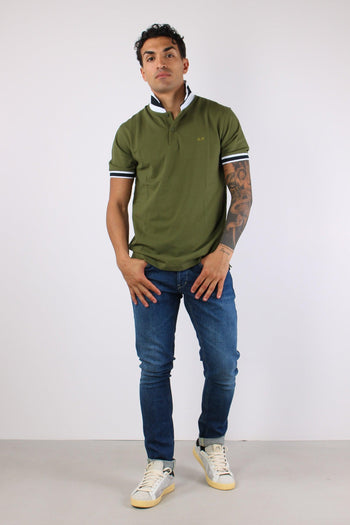 Polo Collo Bicolor Verde - 5