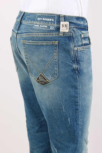 Denim Relaxed Tapared Fit Denim Medio - 8