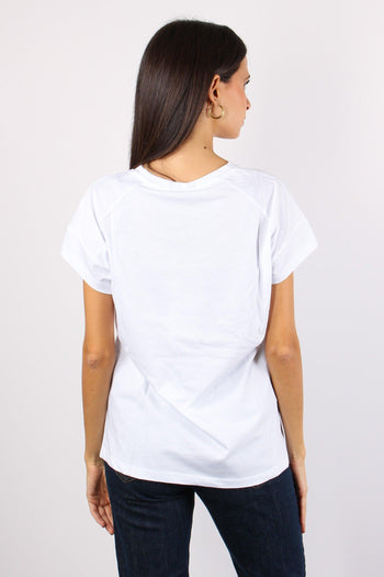 T-shirt Borsa Inserto Borchie Bianco - 3