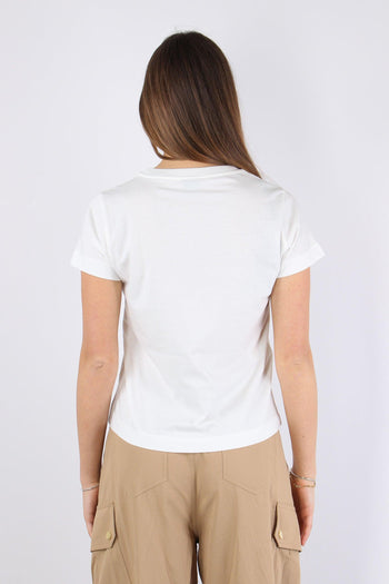 Basico T-shirt Jersey Logo Bianco - 6