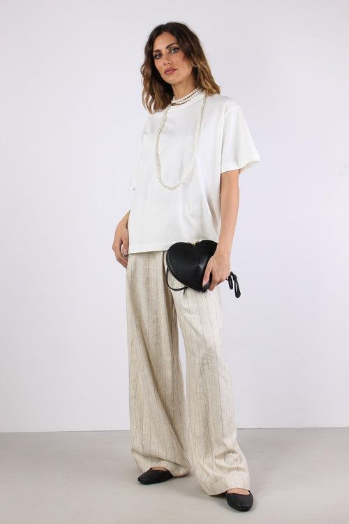 T-shirt Collana Perle Bianco