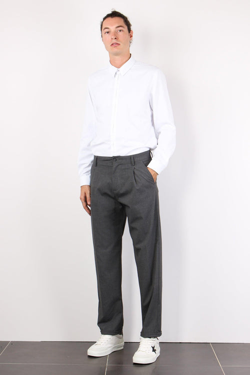 Mente Pantalone Dritto Pence Grigio