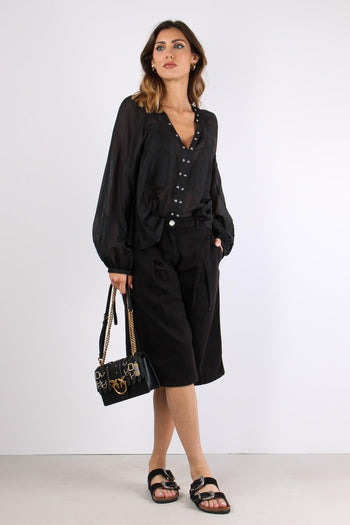 Darren Blusa Voile Bulloni Nero Limousine - 3