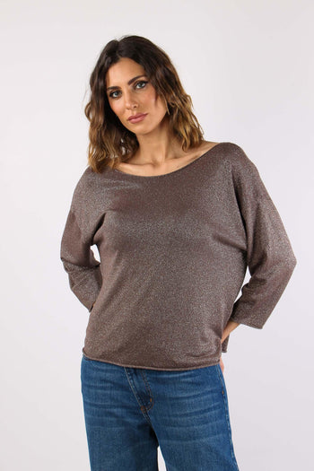 Maglia Scavo Barca Lurex Cioccolato - 2