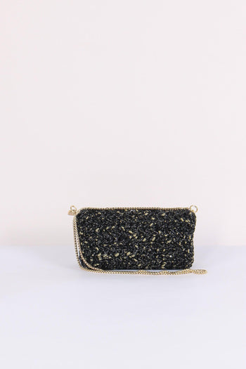 Greta Pochette Crochet Laminat Nero - 3