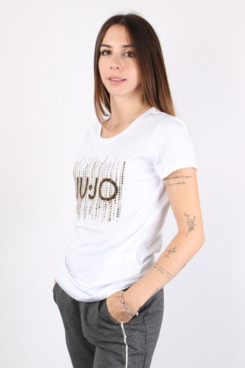 T-shirt Mc Logo Paillettes Bco Liujo Fall Rhine - 5