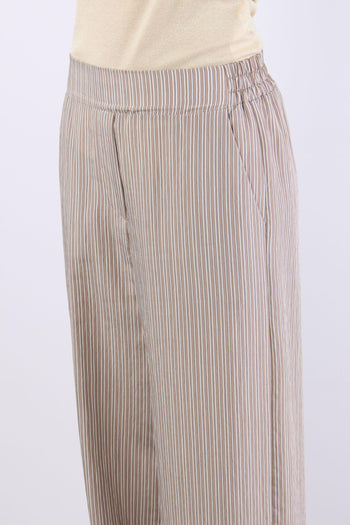 Pantalone Palazzo Riga Beige - 7