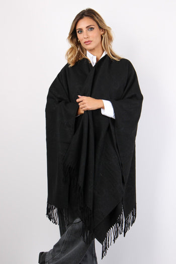 Poncho Check Aniamlier Nero - 4