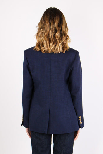 Giacca Doppiopetto Poliviscosa Blu - 4