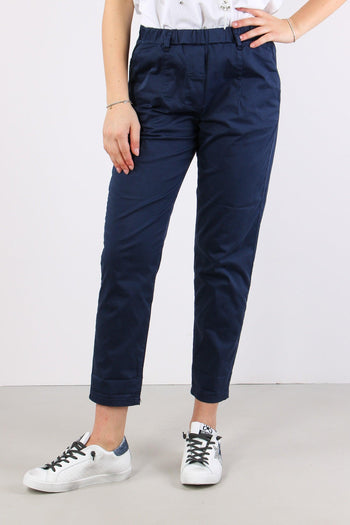 Chino Elastico Rasatello Blu - 2