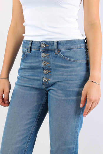 Koons Denim Stretch Bottone Gioiello Denim Scuro - 8