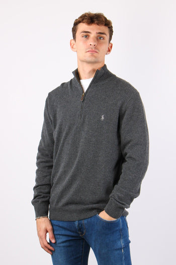 Pullover Mezza Zip Lana Dark Charcoal - 5