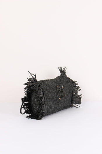 Pochetta Paglia Frange Nero - 6