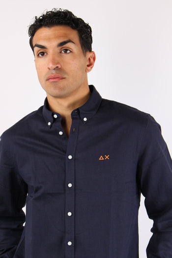 Camicia Basica Lino Navy Blue - 7