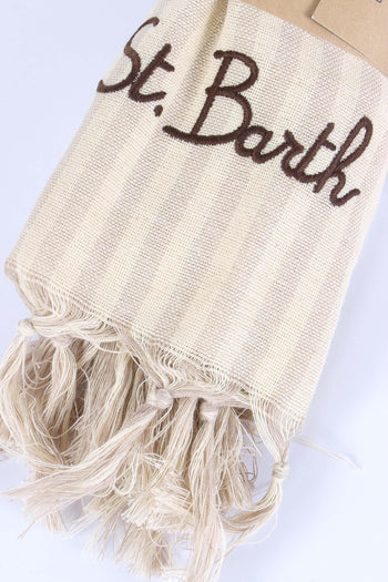 Foutas Righe Sottili Beige/bianco - 4
