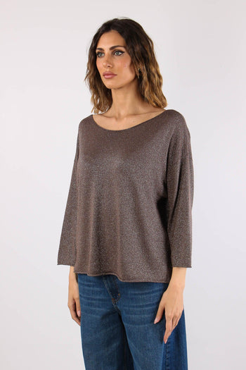 Maglia Scavo Barca Lurex Cioccolato - 3