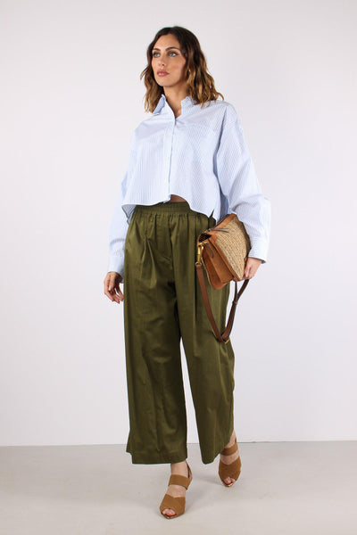 Wkddeden Camicia Pieghe Bianco/azzurro