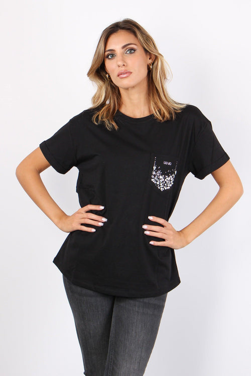 T-shirt Mc Taschino Strass Nero Ston Brea