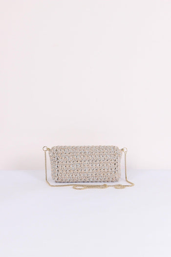 Greta Pochette Crochet Laminat Argento - 2