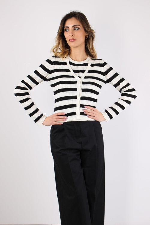 Trieste Cardigan Costina Rig Burro/nero