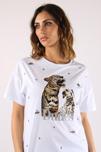 T-shirt Tigre Dalmata Bianco - 7