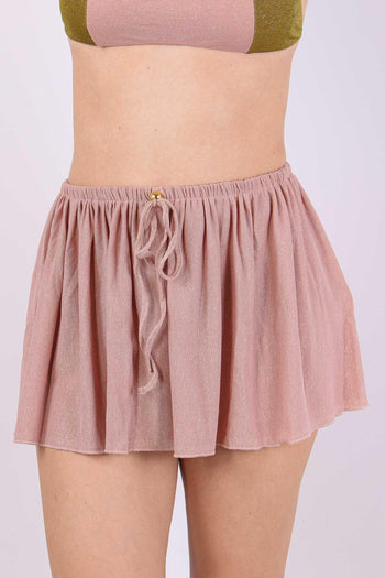 Minigonna Coulisse Lurex Rosa - 7