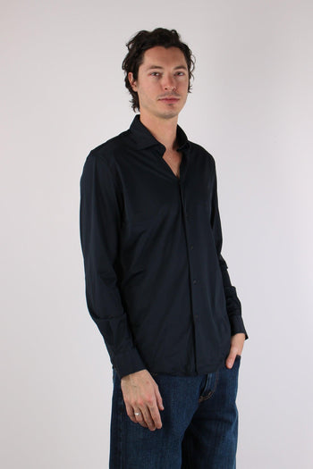 Camicia Tessuto Tecnico Blu Navy - 6
