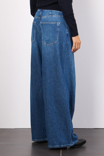 Denim Maxi Palazzo Bottoni Denim Medio - 5