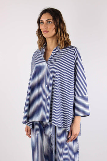 Hudson Camicia Cotone Riga Blu/bianco - 3