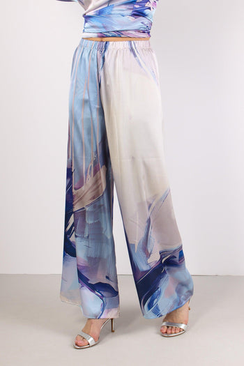 Pantalone Palazzo Fantasia Blu - 6