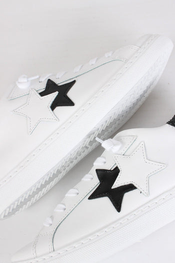 Sneakers Low Inserto Glitter Bianco/nero - 4