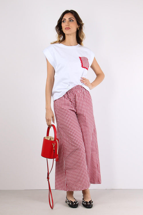T-shirt Taschino Vichy Bianco/rosso