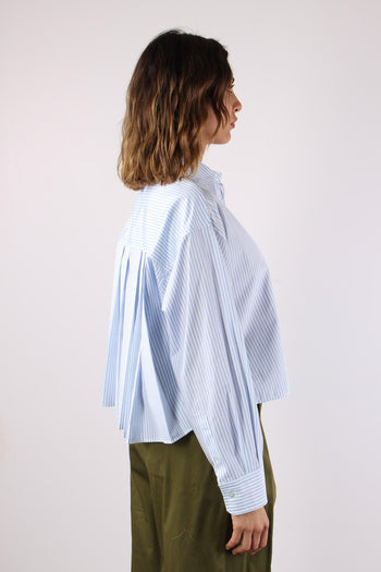 Wkddeden Camicia Pieghe Bianco/azzurro - 6